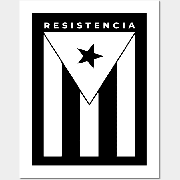 Resiste Boricua Puerto Rico Resistencia Puerto Rican Black Flag Wall Art by PuertoRicoShirts